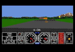 Hard Drivin' gameplay screenshot on Genesis