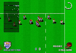 International Rugby gameplay screenshot on Genesis