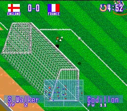International Superstar Soccer Deluxe gameplay screenshot on Genesis