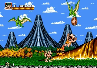 Joe & Mac gameplay screenshot on Genesis
