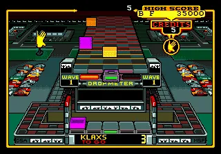 Klax gameplay screenshot on Genesis