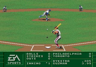 La Russa Baseball 95 gameplay screenshot on Genesis