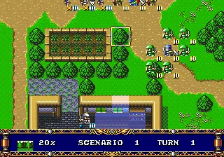 Langrisser II gameplay screenshot on Genesis