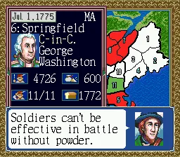 Liberty or Death gameplay screenshot on Genesis