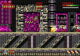 Mega Turrican gameplay screenshot on Genesis
