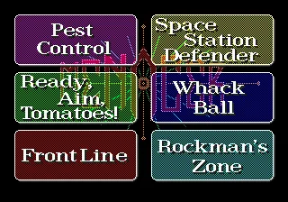 Menacer 6-game cartridge gameplay screenshot on Genesis