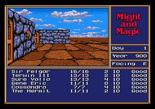 Might and Magic: Gates to Another World gameplay screenshot on Genesis