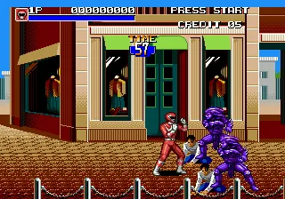 Mighty Morphin Power Rangers: The Movie gameplay screenshot on Genesis