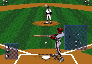 MLBPA Baseball gameplay screenshot on Genesis