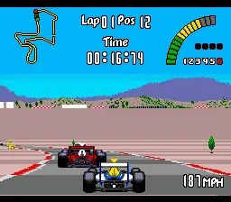 Nigel Mansell's World Championship Racing gameplay screenshot on Genesis