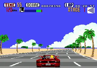 Out Run gameplay screenshot on Genesis