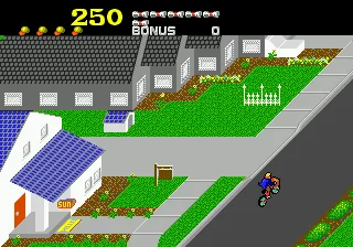 Paperboy gameplay screenshot on Genesis