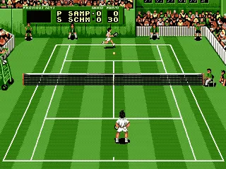 Pete Sampras Tennis gameplay screenshot on Genesis