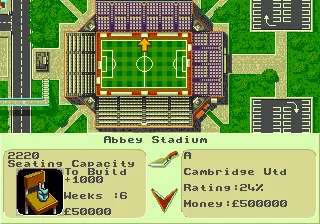 Premier Manager 97 gameplay screenshot on Genesis