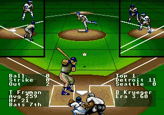 R.B.I. Baseball 4 gameplay screenshot on Genesis