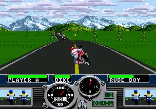 Road Rash gameplay screenshot on Genesis