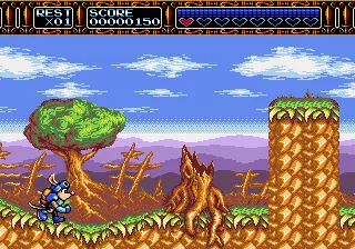Rocket Knight Adventures gameplay screenshot on Genesis