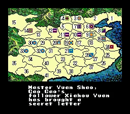Romance of the Three Kingdoms II gameplay screenshot on Genesis