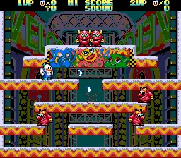 Snow Bros.: Nick and Tom gameplay screenshot on Genesis