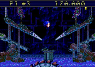 Sonic the Hedgehog Spinball gameplay screenshot on Genesis