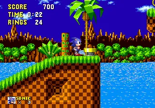 Sonic the Hedgehog gameplay screenshot on Genesis