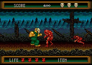 Splatterhouse 2 gameplay screenshot on Genesis