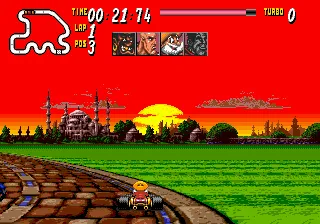 Street Racer gameplay screenshot on Genesis