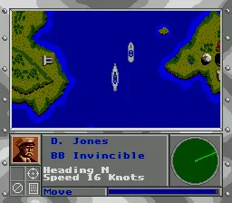 Super Battleship: The Classic Naval Combat Game gameplay screenshot on Genesis