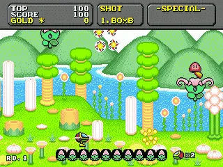 Super Fantasy Zone gameplay screenshot on Genesis