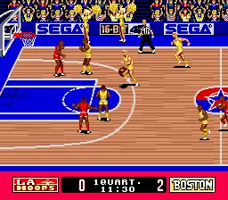 Super Real Basketball gameplay screenshot on Genesis