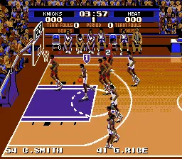 Tecmo Super NBA Basketball gameplay screenshot on Genesis