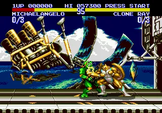 Teenage Mutant Ninja Turtles: Tournament Fighters gameplay screenshot on Genesis