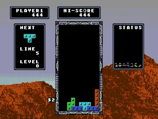 Tetris gameplay screenshot on Genesis