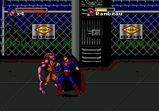 The Death and Return of Superman gameplay screenshot on Genesis