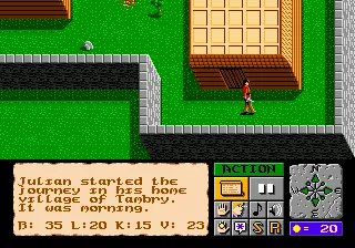The Faery Tale Adventure gameplay screenshot on Genesis