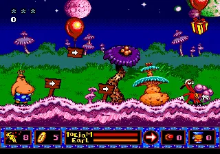 ToeJam & Earl in Panic on Funkotron gameplay screenshot on Genesis