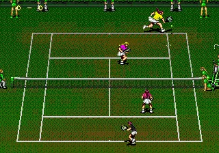 Wimbledon Championship Tennis gameplay screenshot on Genesis