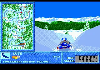 Winter Challenge gameplay screenshot on Genesis