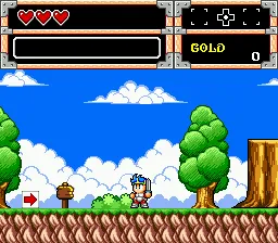 Wonder Boy in Monster World gameplay screenshot on Genesis