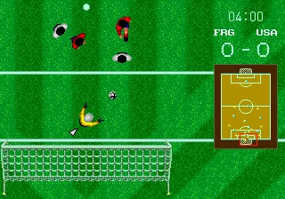 World Championship Soccer gameplay screenshot on Genesis