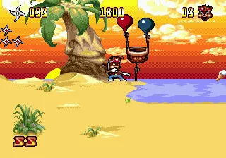 Zero the Kamikaze Squirrel gameplay screenshot on Genesis