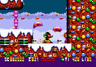 Zool: Ninja of the 'Nth' Dimension gameplay screenshot on Genesis