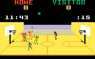 Basketball gameplay screenshot on Intellivision