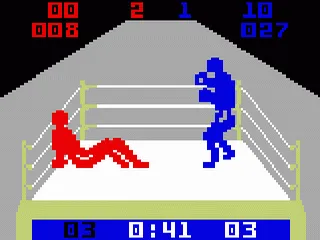 Boxing gameplay screenshot on Intellivision