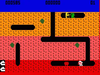 Dig Dug gameplay screenshot on Intellivision