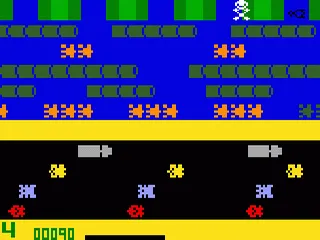 Frogger gameplay screenshot on Intellivision