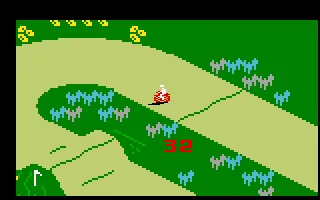 Motocross gameplay screenshot on Intellivision