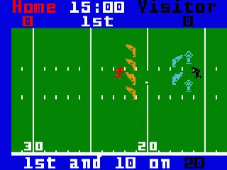 NFL Football gameplay screenshot on Intellivision