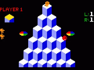 Q*bert gameplay screenshot on Intellivision