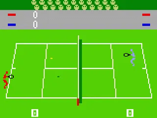 Tennis gameplay screenshot on Intellivision